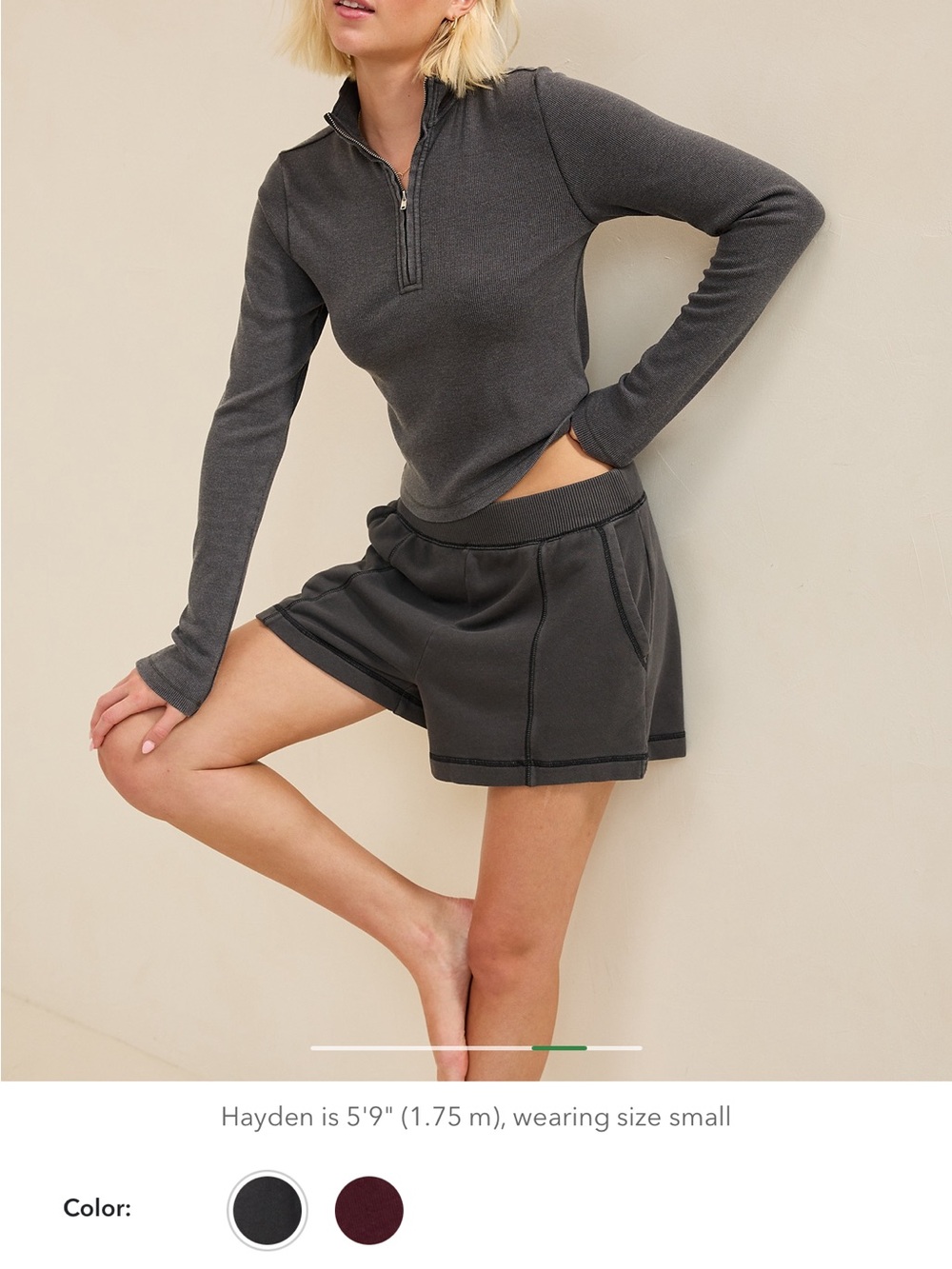 Aerie Go To Stitch Shorts - Gray - Picture 4 of 7